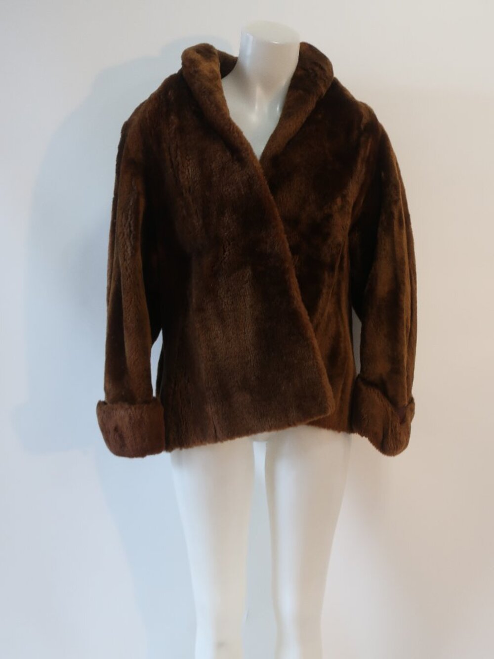 Womens Barbatsuly Brown Fur Jacket S